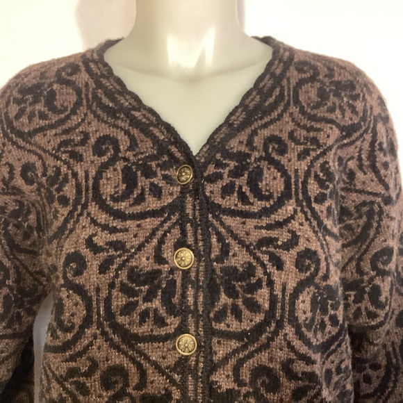 Vintage Icelandic Design embroidered jacket womens size medium wool cotton blend - Picture 2 of 11
